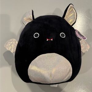 New Squishmallow 8” Emily the Bat Gold Silver Halloween 2021 Sparkle Plush